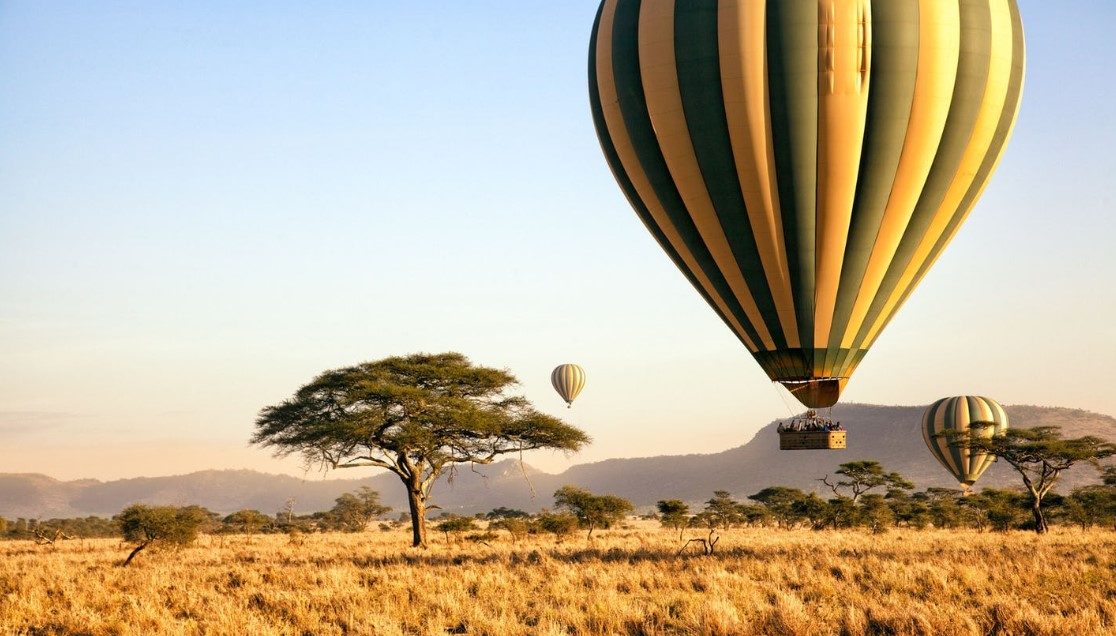 Hot air balloon safaris in Queen Elizabeth National Park: Imagine yourself in the skies, this time you're in a hot air balloon rather than an airplane